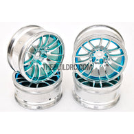 1/10 RC Car 14 Spoke 6mm Offset Sporty Wheel 4pcs - Blue