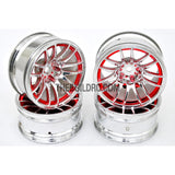 1/10 RC Car 14 Spoke 9mm Offset Sporty Wheel 4pcs - Red