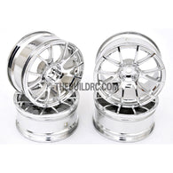 1/10 RC Car 12 Spoke 6mm Offset Drift 26mm Wheel Rim Set - Silver