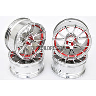 1/10 RC Car 12 Spoke 9mm Offset Drift 26mm Wheel Rim Set - Red