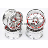 1/10 RC Car 12 Spoke 9mm Offset Drift 26mm Wheel Rim Set - Red