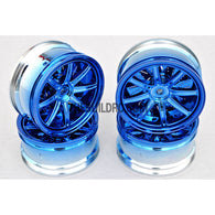 1/10 RC Car 26mm Metallic Plate 8 Changeble Spoke Wheel 4pcs - Blue