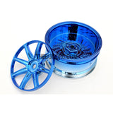 1/10 RC Car 26mm Metallic Plate 8 Changeble Spoke Wheel 4pcs - Blue