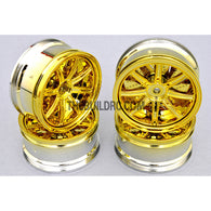1/10 RC Car 26mm Metallic Plate 8 Changeble Spoke Wheel 4pcs - Gold