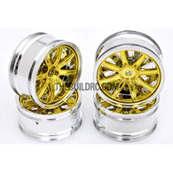 1/10 RC Car 26mm Metallic Plate 8 Changeble Spoke Wheel 4pcs - Silver / Gold