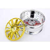 1/10 RC Car 26mm Metallic Plate 12 Removeable Spoke Wheel 4pcs - Silver / Gold