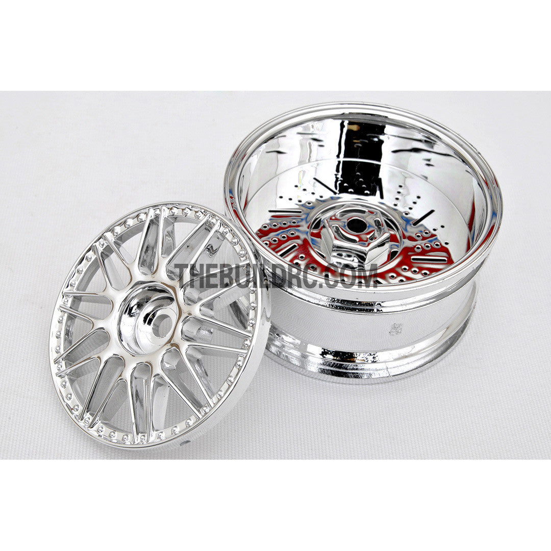1/10 RC Car 26mm Metallic Plate 20 Removeable Spoke Wheel 4pcs - Silver
