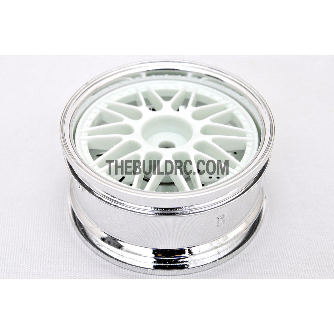 1/10 RC Car 26mm Metallic Plate 20 Removeable Spoke Wheel 4pcs - White