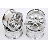 1/10 RC Car 26mm 8 Spoke Chrome Wheel 4pcs - Silver
