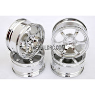 1/10 RC Car 26mm 5 Spoke Chrome Wheel 4pcs - Silver