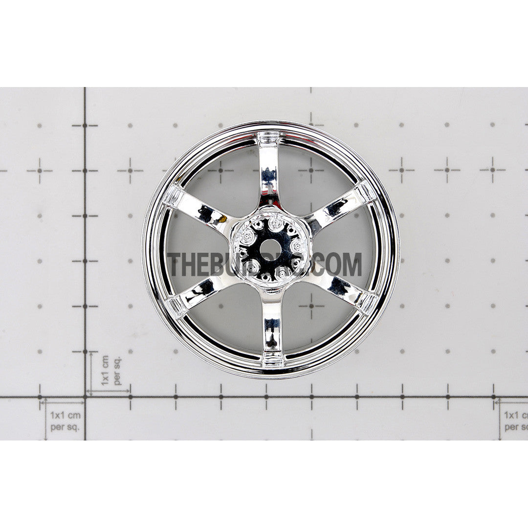 1/10 RC Car 26mm 5 Spoke Chrome Wheel 4pcs - Silver