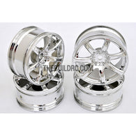 1/10 RC Car 26mm 7 Spoke Chrome Wheel 4pcs - Silver