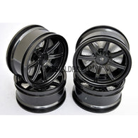 1/10 RC Car 26mm 8 Removeable Spoke 2mm Offset DRIFT Sporty Wheel 4pcs - Black
