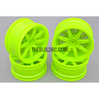 1/10 RC Car 26mm 8 Removeable Spoke 2mm Offset DRIFT Sporty Wheel 4pcs - Green
