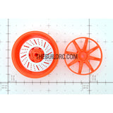 1/10 RC Car 26mm 8 Removeable Spoke 2mm Offset DRIFT Sporty Wheel 4pcs - Orange