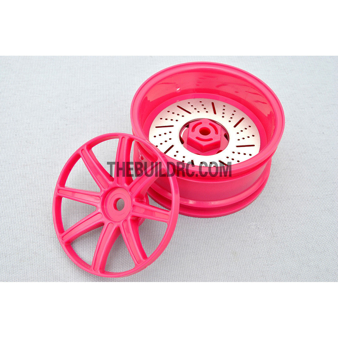 1/10 RC Car 26mm 8 Removeable Spoke 2mm Offset DRIFT Sporty Wheel 4pcs - Purple