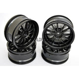 1/10 RC Car 26mm 12 Removeable Spoke 2mm Offset DRIFT Sporty Wheel 4pcs - Black