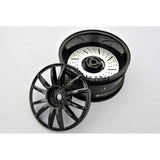 1/10 RC Car 26mm 12 Removeable Spoke 2mm Offset DRIFT Sporty Wheel 4pcs - Black