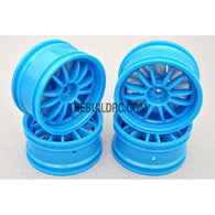 1/10 RC Car 26mm 12 Removeable Spoke 2mm Offset DRIFT Sporty Wheel 4pcs - Blue