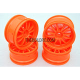 1/10 RC Car 26mm 12 Removeable Spoke 2mm Offset DRIFT Sporty Wheel 4pcs - Orange