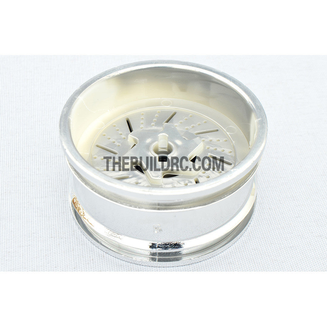 1/10 RC Car 26mm 12 Removeable Spoke 2mm Offset DRIFT Sporty Wheel 4pcs - Silver / Black