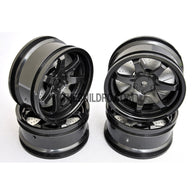 1/10 RC Car 26mm 7 Removeable Spoke 2mm Offset DRIFT Sporty Wheel 4pcs - Black