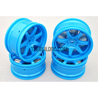1/10 RC Car 26mm 7 Removeable Spoke 2mm Offset DRIFT Sporty Wheel 4pcs - Blue
