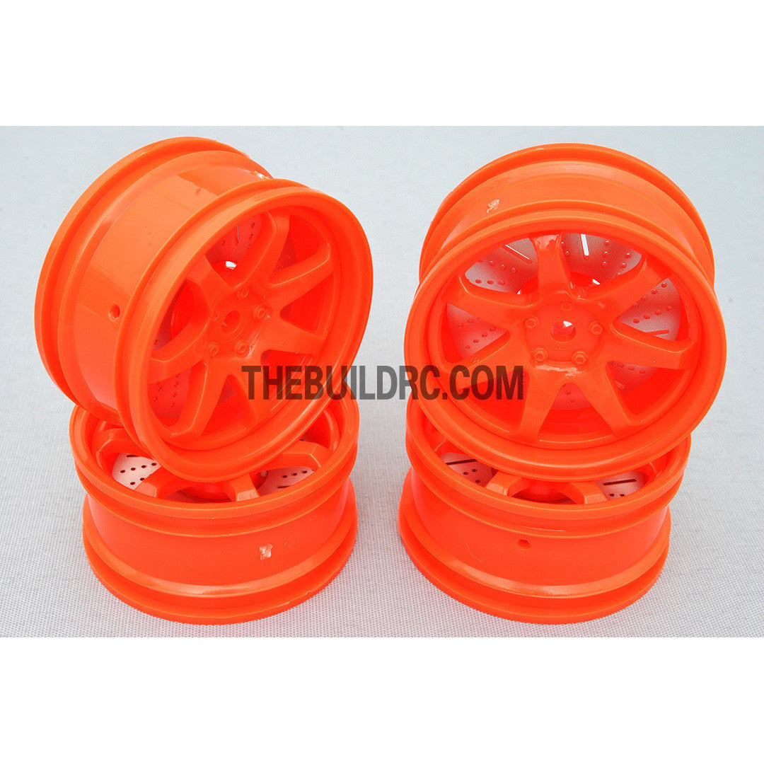 1/10 RC Car 26mm 20 Removeable Spoke 2mm Offset DRIFT Sporty Wheel 4pcs - Orange