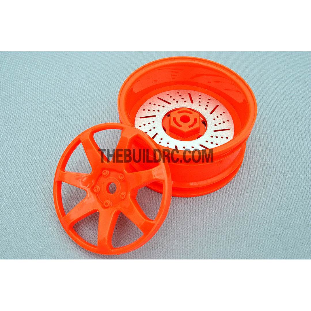 1/10 RC Car 26mm 20 Removeable Spoke 2mm Offset DRIFT Sporty Wheel 4pcs - Orange