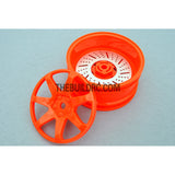 1/10 RC Car 26mm 7 Removeable Spoke 2mm Offset DRIFT Sporty Wheel 4pcs - Orange