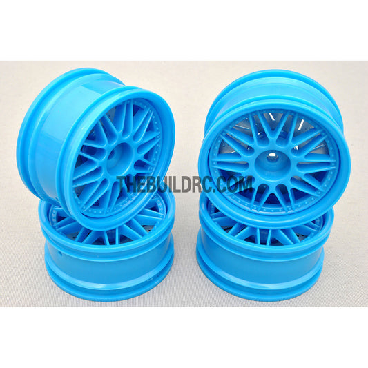 1/10 RC Car 26mm 20 Removeable Spoke 2mm Offset DRIFT Sporty Wheel 4pcs - Blue