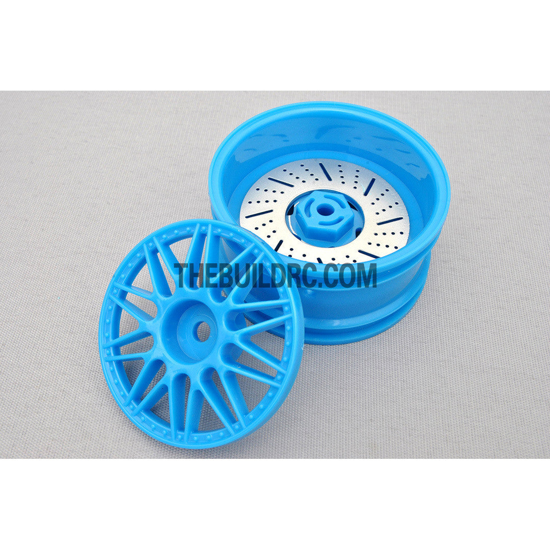 1/10 RC Car 26mm 20 Removeable Spoke 2mm Offset DRIFT Sporty Wheel 4pcs - Blue