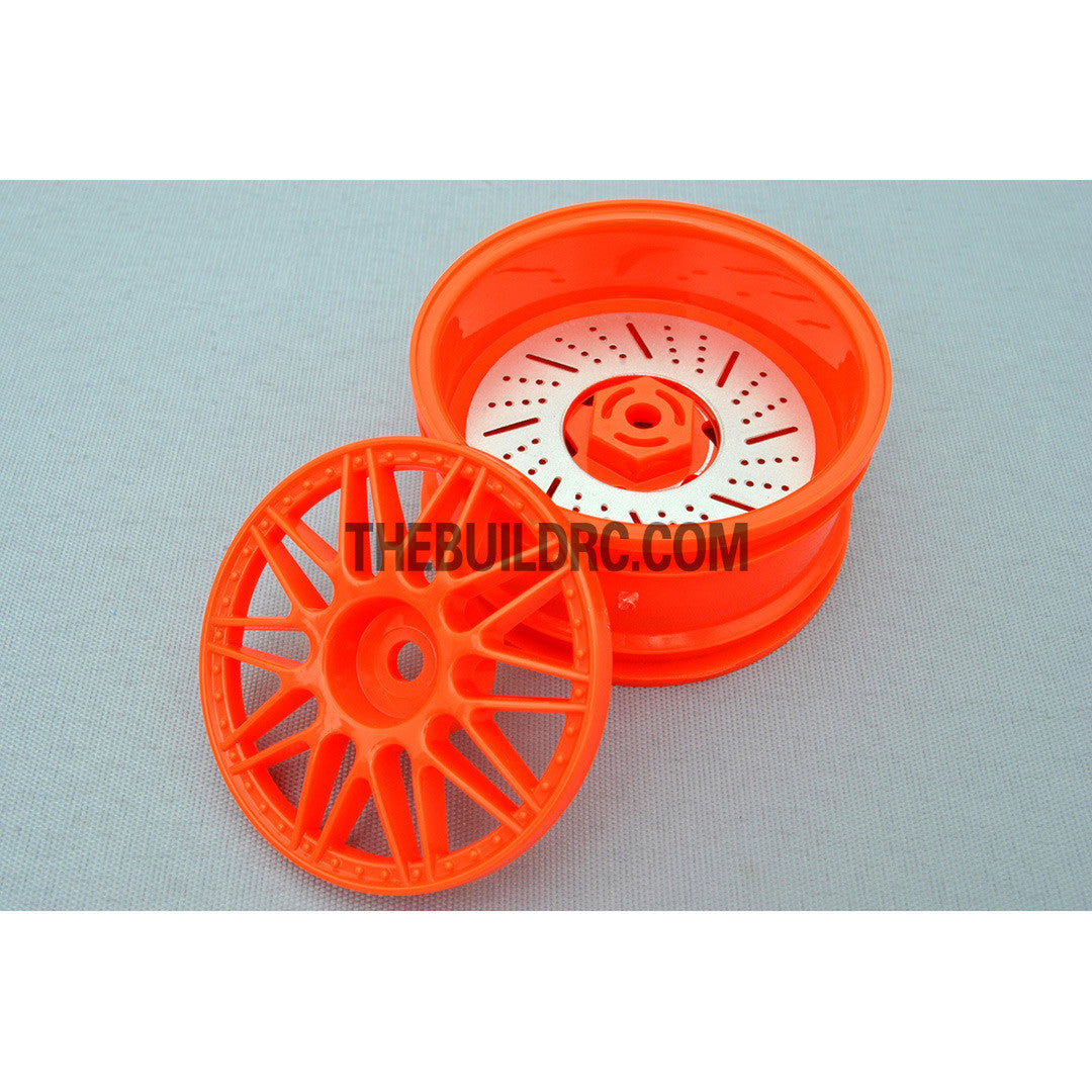 1/10 RC Car 26mm 20 Removeable Spoke 2mm Offset DRIFT Sporty Wheel 4pcs - Orange