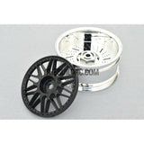 1/10 RC Car 26mm 20 Removeable Spoke 2mm Offset DRIFT Sporty Wheel 4pcs - Silver / Black
