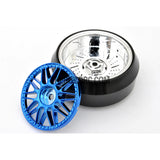 1/10 RC Car 20 Spoke 3mm Offset DRIFT Sporty Wheel with Diamond Irregular Cut DRIFT Tyres / Tires 4pcs - Blue