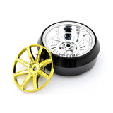 1/10 RC Car 12 Spoke 3mm Offset DRIFT Sporty Wheel with Diamond Irregular Cut DRIFT Tyres / Tires 4pcs - Gold