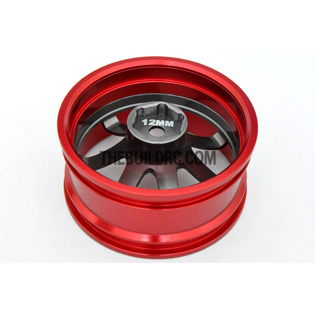 1/10 RC Car 7 Spoke 12mm Offset  26mm Alloy CNC Sports Wheel Rim (4pcs)
