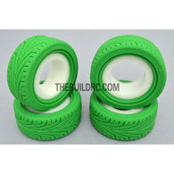 1/10 RC On-Road Touring Car L Pattern Performance Rubber Racing Tyres / Tires (4pcs) - Green