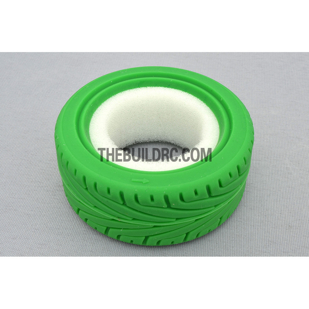 1/10 RC On-Road Touring Car L Pattern Performance Rubber Racing Tyres / Tires (4pcs) - Green