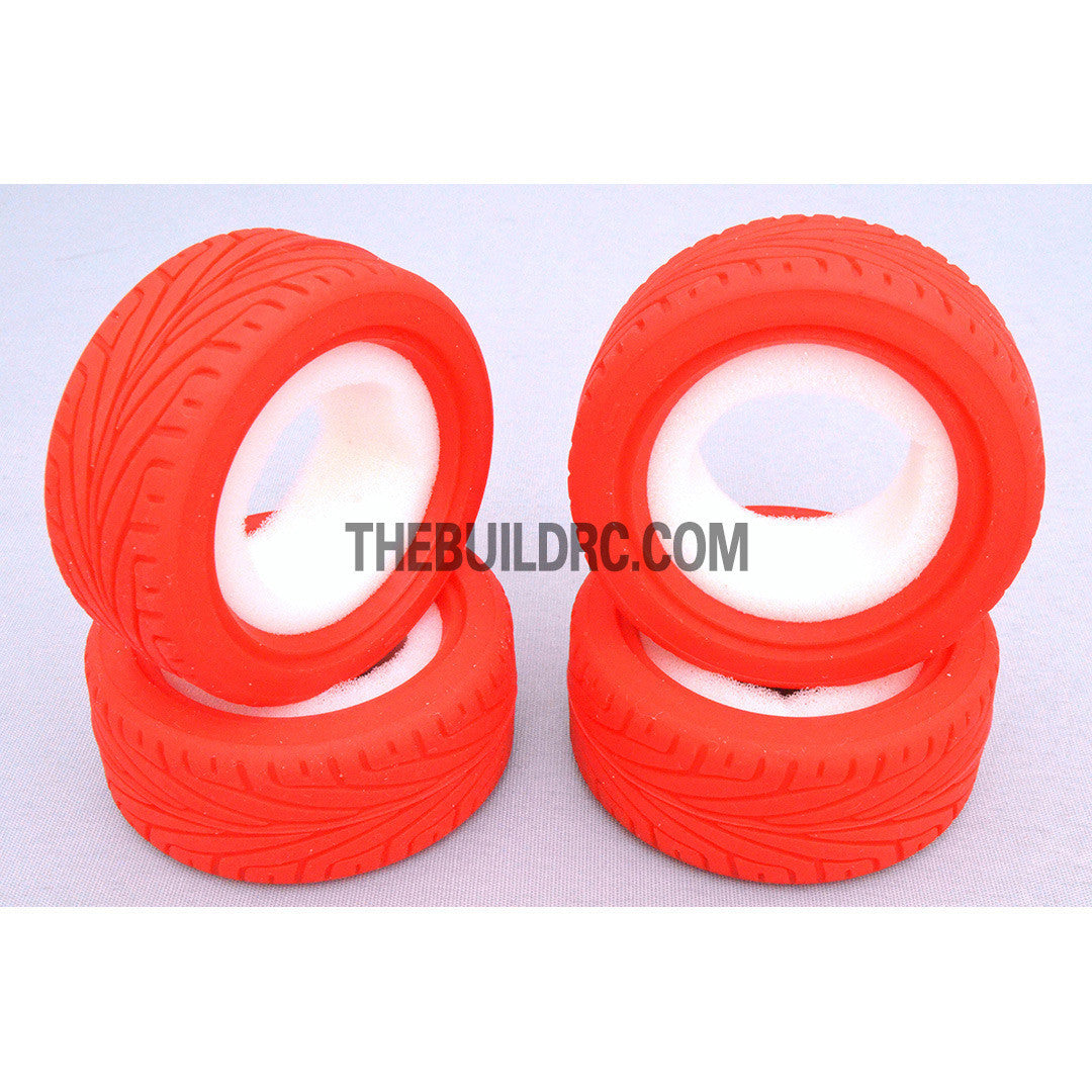 1/10 RC On-Road Touring Car L Pattern Performance Rubber Racing Tyres (4pcs) - Red