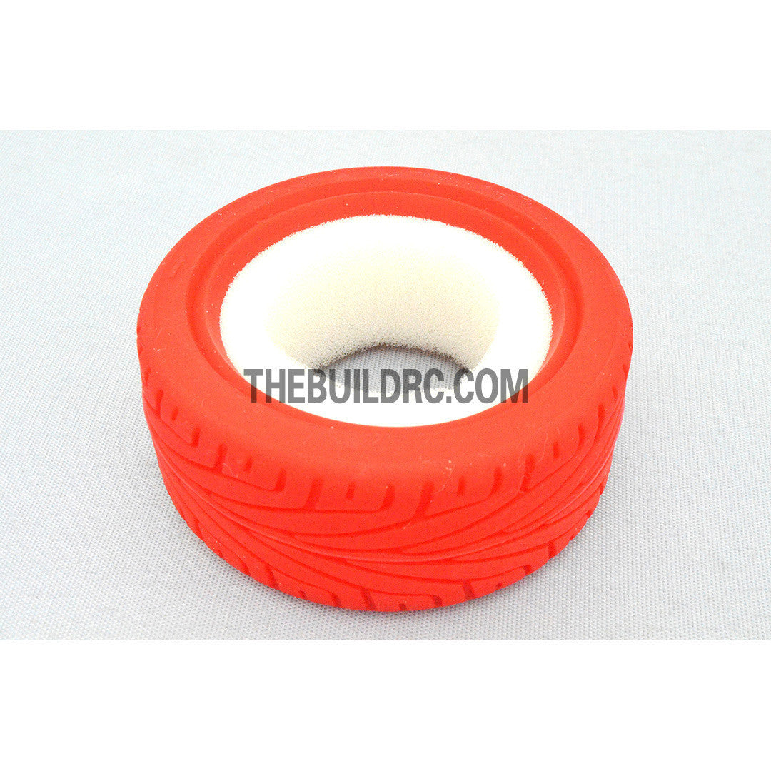 1/10 RC On-Road Touring Car L Pattern Performance Rubber Racing Tyres (4pcs) - Red