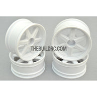 1/10 RC Car 26mm 6 Spoke 3mm Offset DRIFT Sporty Wheel 4pcs - White