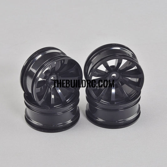 1/10 RC Car 26mm 10 Spoke 6mm Offset DRIFT Sporty Wheel 4pcs - Black