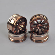 1/10 RC Car 26mm 10 Spoke 6mm Offset DRIFT Sporty Wheel 4pcs - Copper