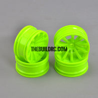 1/10 RC Car 26mm 10 Spoke 6mm Offset DRIFT Sporty Wheel 4pcs - Green