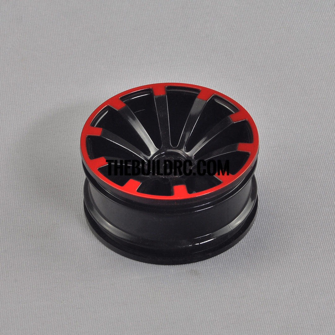 1/10 RC Car 26mm 10 Spoke 3mm Offset DRIFT Sporty Wheel 4pcs - Red / Black