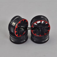 1/10 RC Car 26mm 10 Spoke 3mm Offset DRIFT Sporty Wheel 4pcs - Red / Black