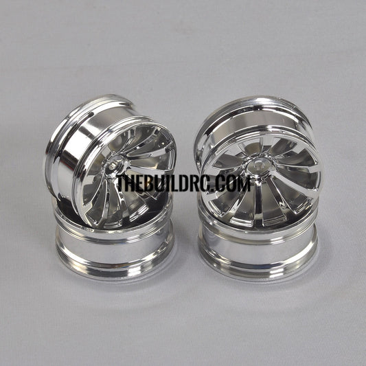 1/10 RC Car 26mm 10 Spoke 6mm Offset DRIFT Sporty Wheel 4pcs - Silver