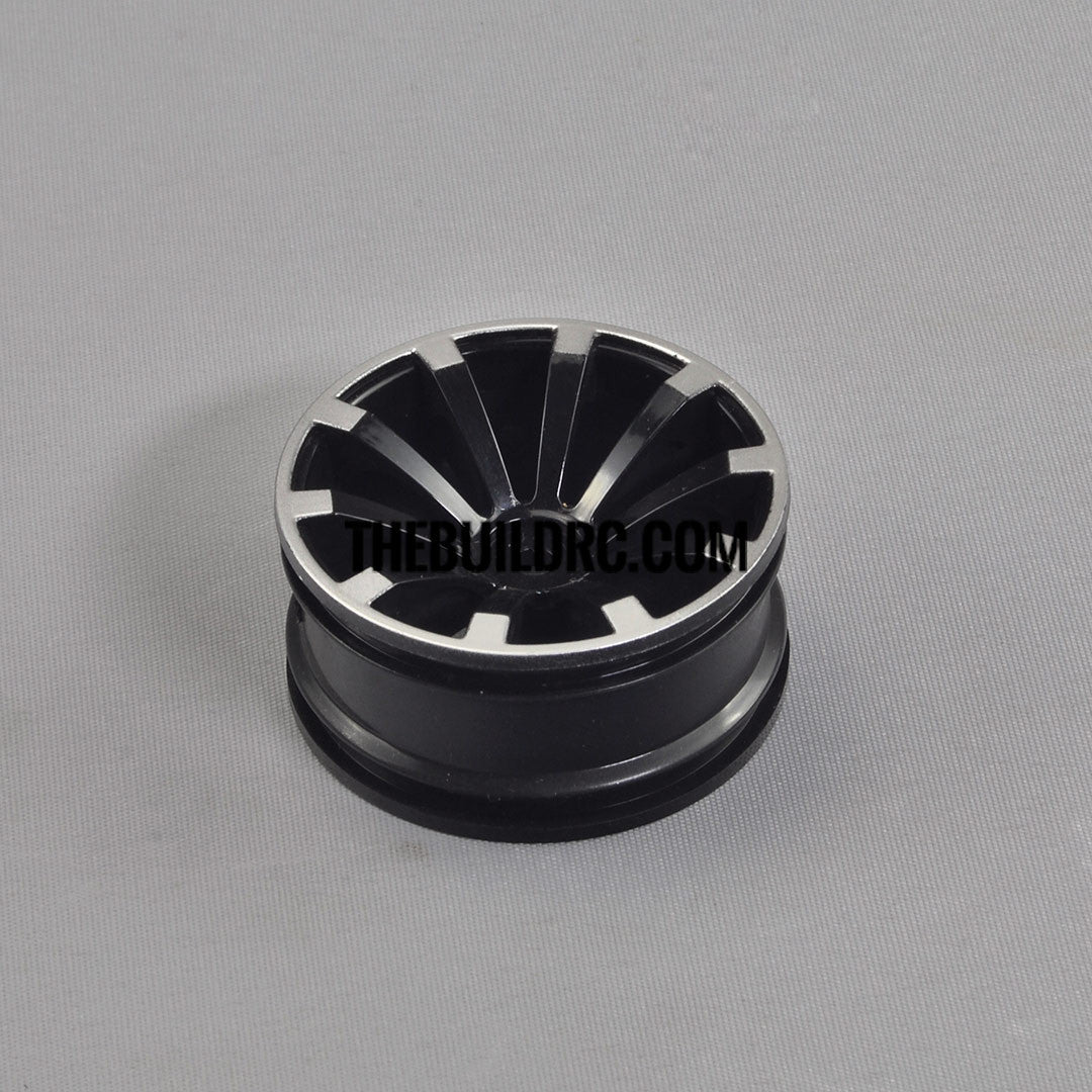 1/10 RC Car 26mm 10 Spoke 3mm Offset DRIFT Sporty Wheel 4pcs - Silver / Black
