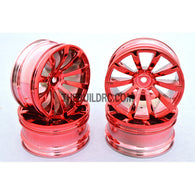 1/10 RC Car 23mm 10 Spoke 3mm Offset DRIFT Sporty Wheel 4pcs - Red